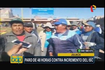 Juliaca: Bloquean vías de acceso por incremento del Impuesto Selectivo al Comsumo