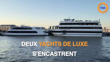 Deux yachts de luxe s'encastrent