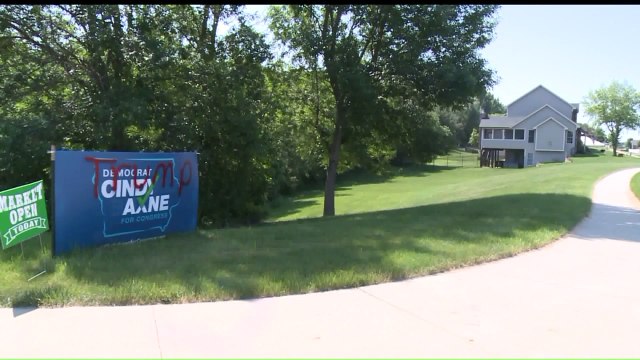Family Keeps Vandalized Political Sign in Yard to Prove a Point