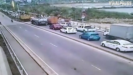 Truck Causes 11 Car Pile Up