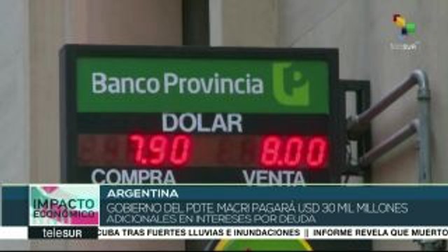 Argentina pagará 30 mil mdd adicionales en intereses por deuda