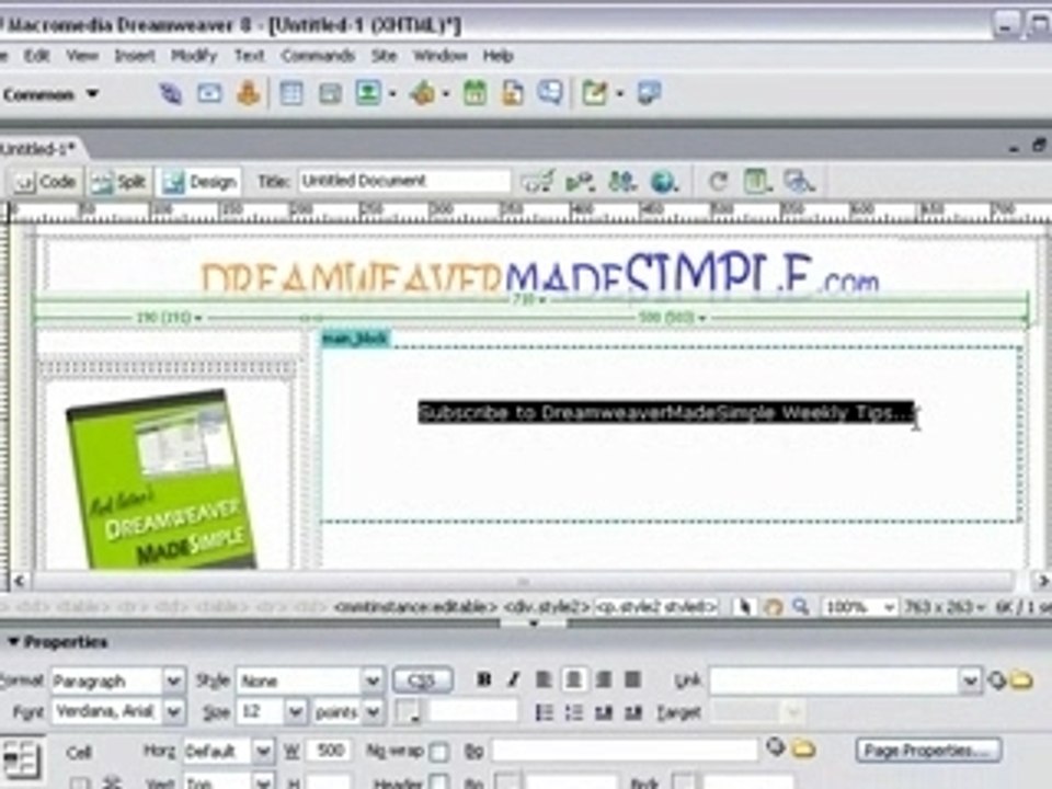 Dreamweaver Tutorial - single line break