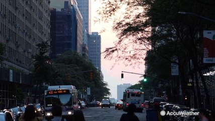 Cloudy skies impact Manhattanhenge