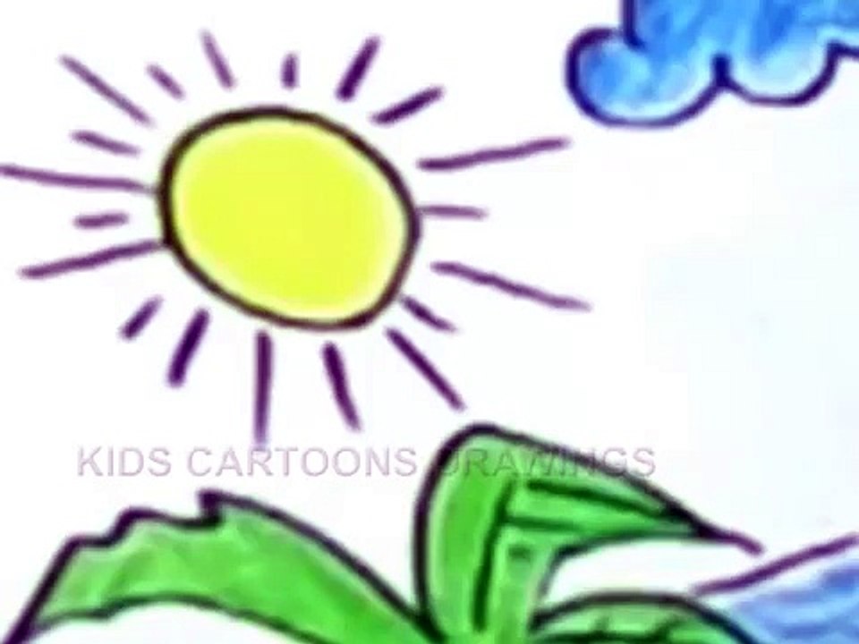 How To Draw Summer Season Beach Drawing For Kids Video Dailymotion