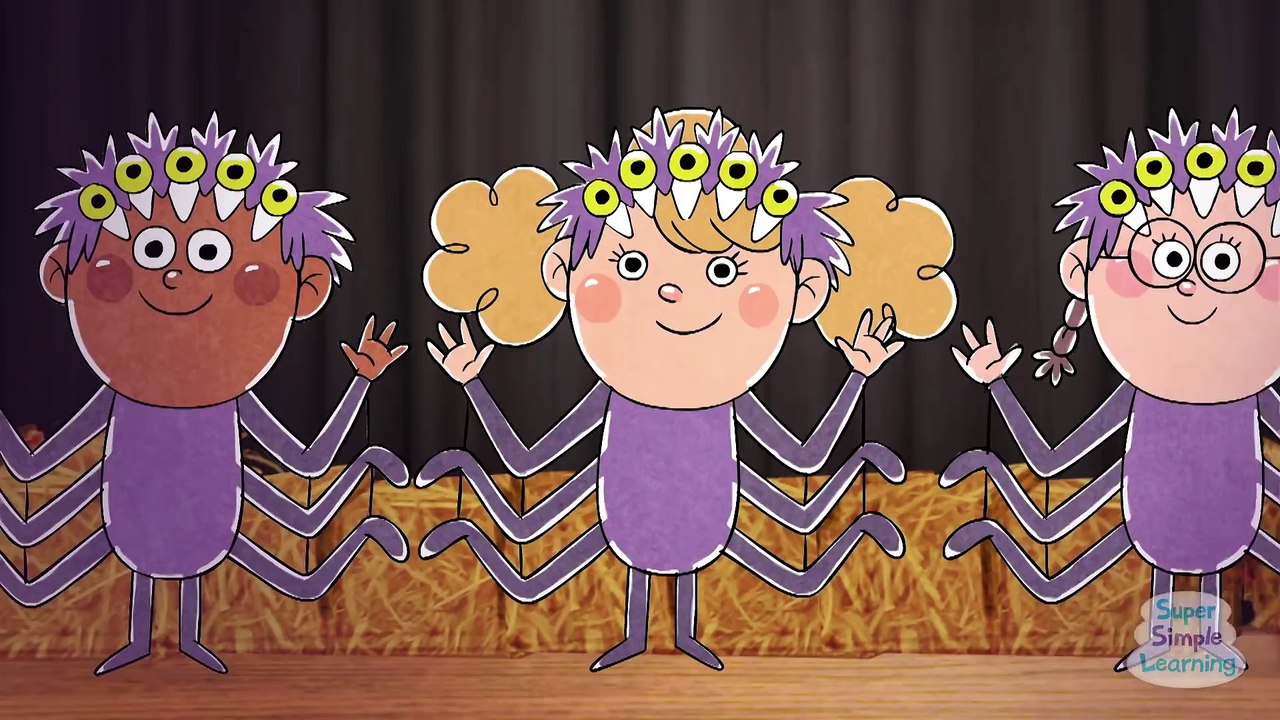 children songs - Five Creepy Spiders _ Halloween Song