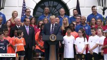 Trump Delivers Remarks At The White House Sports And Fitness Event