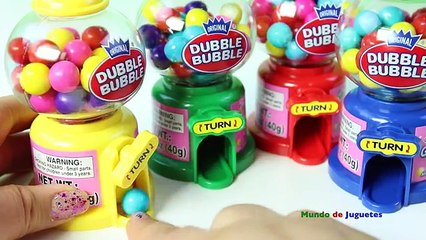4 Dubble Bubble Gum Ball Machine| 4 Dispensadores de Chicles|Mundo de Juguetes