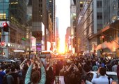 Crowds Gather in Midtown to Capture Manhattanhenge