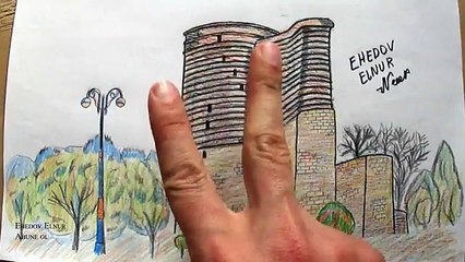 Qiz qalasi resmini nece cekmek lazimdir_Рисуем Девичью Башню_How to draw a Maiden Tower
