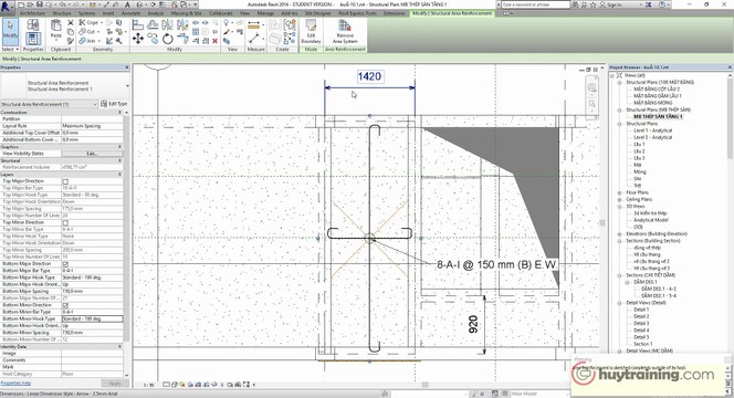 1002. Vẽ thép sàn âm