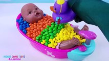 Learn Colors with Baby Doll Skittles M&Ms Nursery Rhymes Best Pretend Play Video for Kids Toddlers