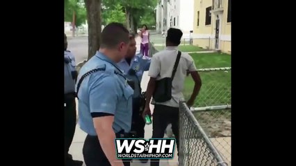 Quand des policiers tentent d'arreter un homme très agile... Trop!