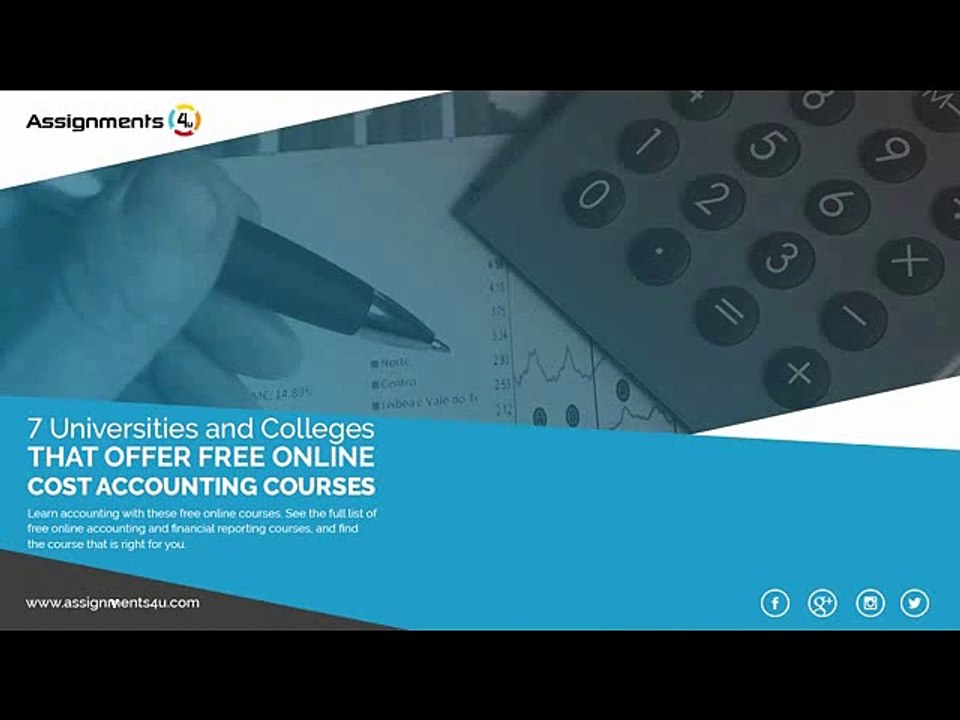 There are 7 Universities and Colleges That Offer Free Online Cost Accounting Courses