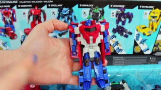 TRANSFORMERS Robots in Disguise Optimus Prime Bumblebee Grimlock Steeljaw Sideswipe Brinquedos Video