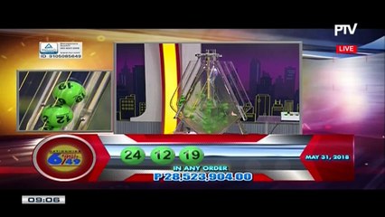 PCSO 9 PM Lotto Draw, May 31, 2018