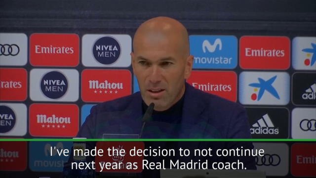 'It's a strange moment, but the right one' - Zidane on shock resignation