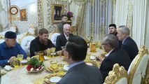 Ифтар у Магомеда Даудова. Гости: Рамзан Кадыров, посол Египта т д.р Рамадан 30.05.2018