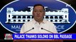 Palace thanks solons on BBL passage