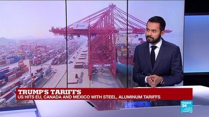 Скачать видео: US to impose steel, aluminum tariffs on EU, Canada, Mexico