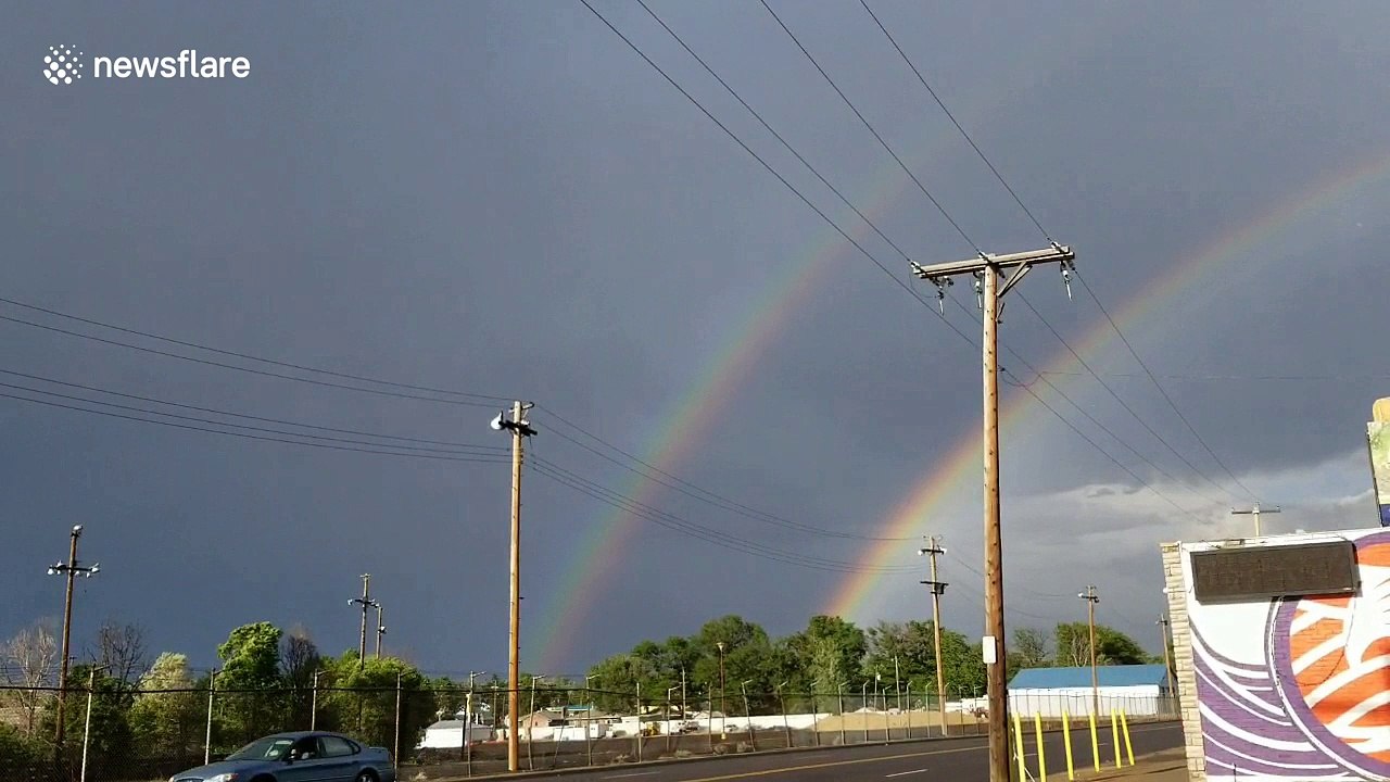 Double rainbow captured over skies in Denver
