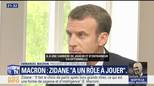 Zidane: Je souhaite qu'il puisse jouer un rôle pour le pays , réagit Macron