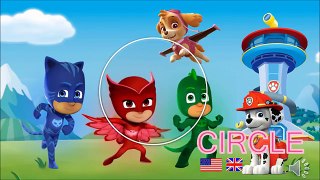 Pj Masks Puzzle Game with Peppa Pig and PAW Patrol teach children shapes