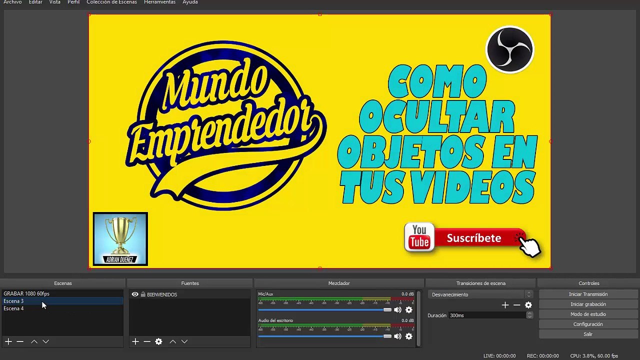 Como Poner borroso Ocultar texto en un video con OBS STUDIO