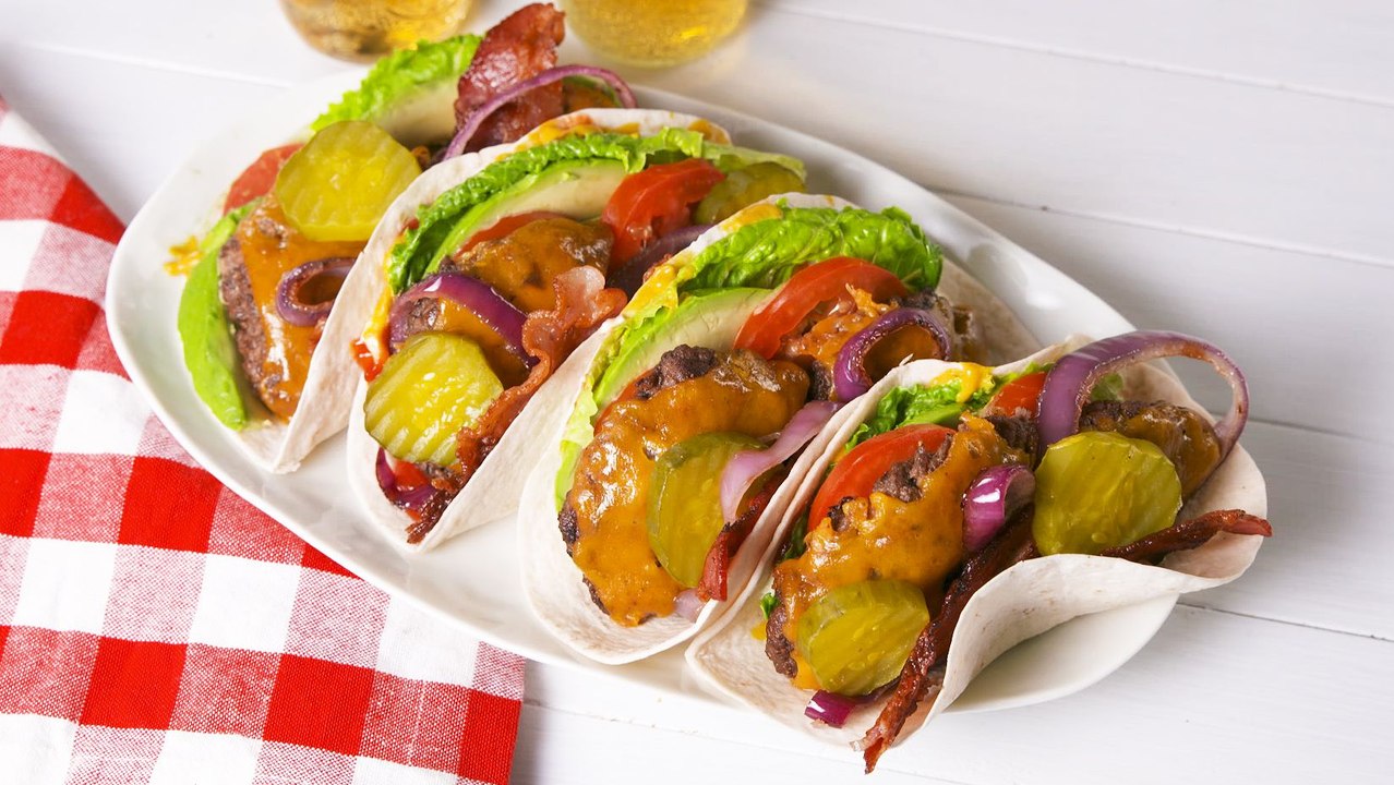 Have The Best Of Both Worlds With Bacon Cheeseburger Tacos
