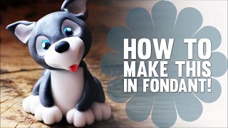 How to Make a Cute Fondant Husky Puppy Dog - Cake Decorating Tutorial