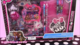 Monster High Ghoulicious Stationary Set! pens stickers tattoos ! KIDS TOY REVIEW+Unboxing+Opening