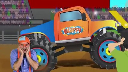 下载视频: Monster Trucks with Blippi Toys | Monster truck Song for Kids