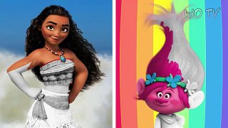 POPPY VS MOANA – Princesses Coloring Pages DUEL | Trolls & Moana Movie Coloring Book for Children