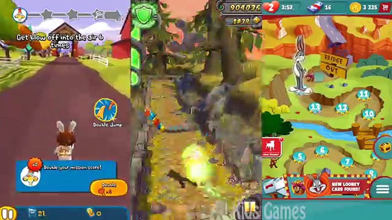 Temple Run 2 Vs Rabbids Crazy Rush Vs Looney tunes dash ! Games For Kids