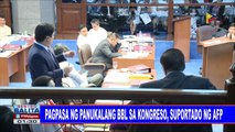 #SentroBalita: Pagpasa ng panukalang BBL sa Kongreso, suportado ng AFP