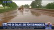 Après de violents orages dans le Pas-de-Calais, la boue a complètement recouvert cette route