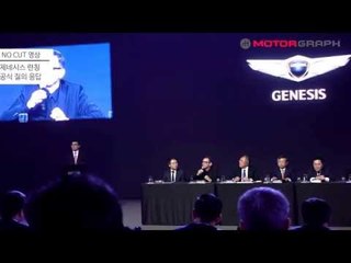 [노컷영상] 정의선 부회장, 현대차 제네시스 브랜드 론칭 행사...미디어 질의응답