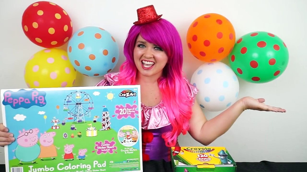 Coloring Peppa Pig Rock Band JUMBO Coloring Book Page Crayola Crayons ...