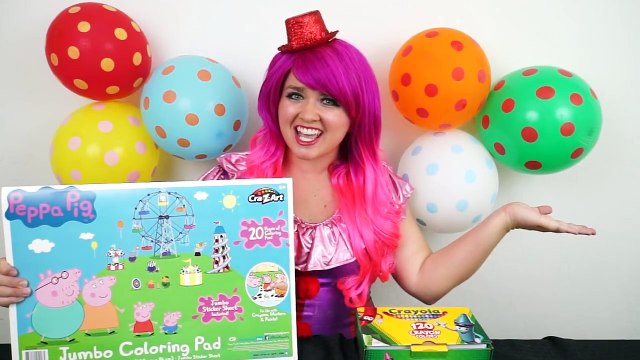 Coloring Peppa Pig Rock Band JUMBO Coloring Book Page Crayola Crayons | KiMMi THE CLOWN