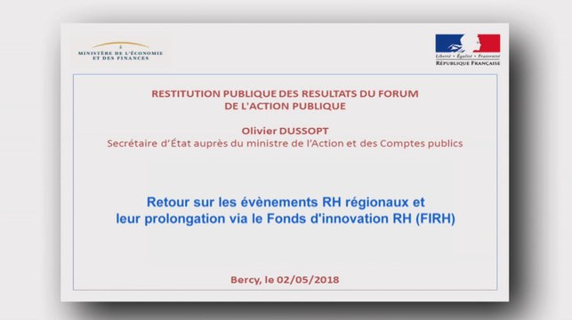 2 mai 2018 : Restitution nationale du Forum de l'Action publique - Retour sur les événements régionaux RH et sur leur prolongation via le FIRH