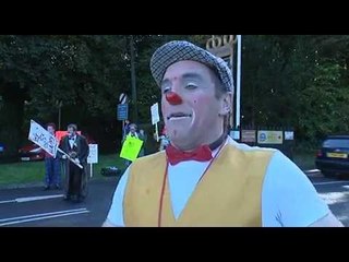Clown protest at Alton Towers 'Carnival of Screams'