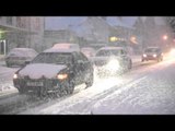 Snow blizzards hit commuters on Wells Road, Bristol