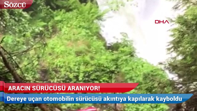Trabzon’da dereye uçan aracın sürücüsü aranıyor