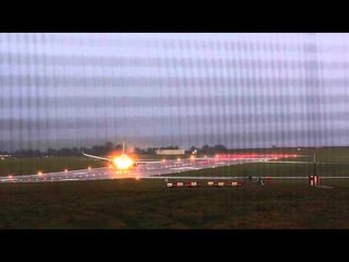 Sideways landing at Bristol airport in strong wind