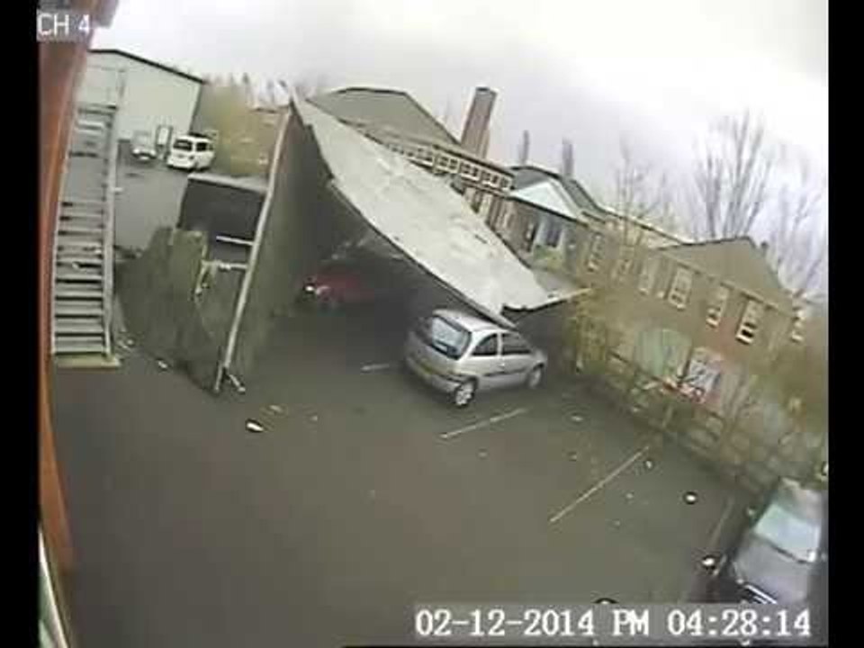 Wind blows the roof off - literally