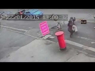 Manhole explodes as toddler walks by