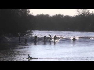 Surfers ride the biggest Severn Bore in 20 years