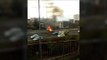Car burst into flames after smashing into barrier