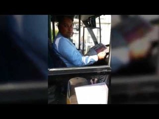 Arrogant bus driver and motorist have an HOUR-LONG standoff