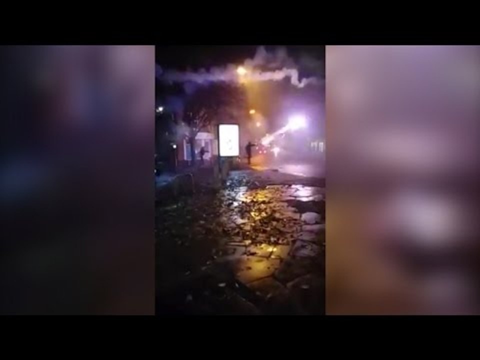 Sheffield street lights up like Star Wars when youths play with fireworks