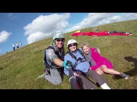 Daredevil great-great gran takes her first paraglide for charity
